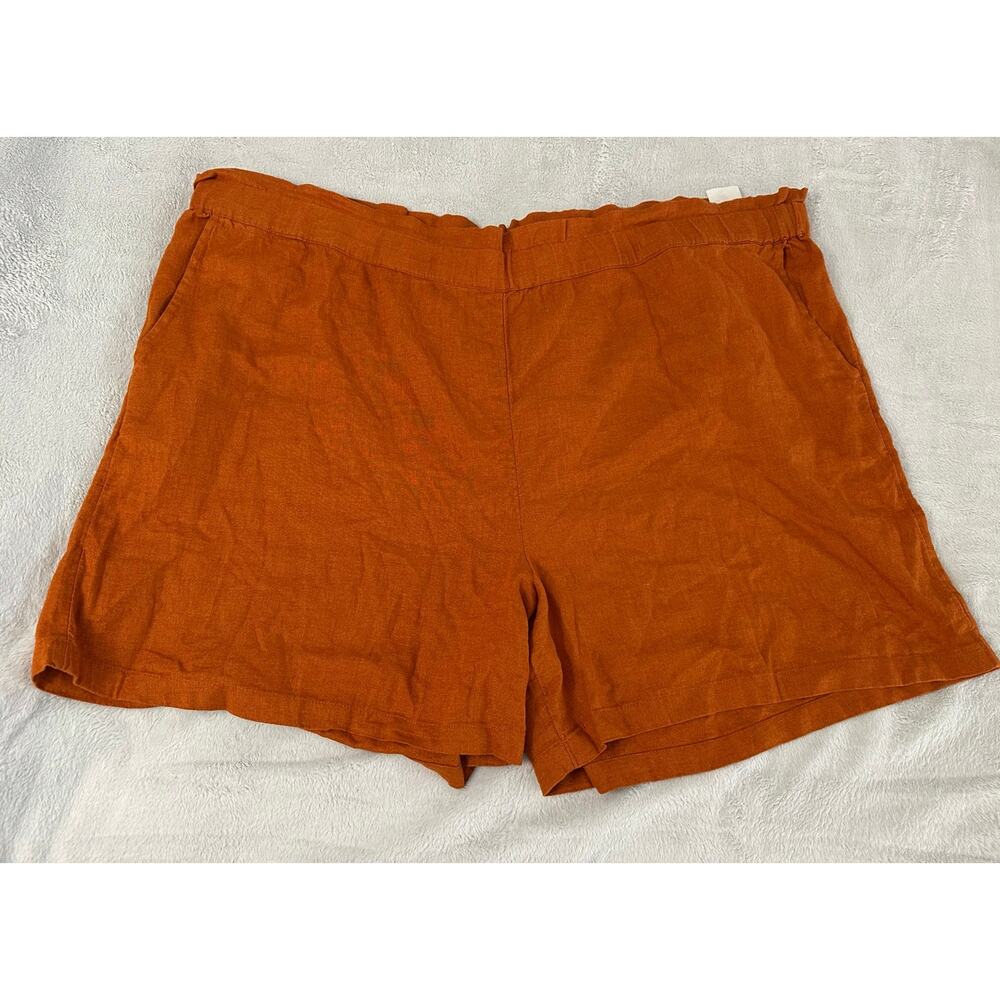 J Jason Wu Orange Linen Blend Shorts 3X Beachy Summer